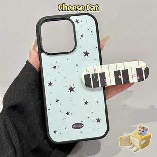Phím Đàn Piano Đế Nhẫn Tiện Lợi Hương Đen Ốp Điện Thoại Da Cho iPhone 14 16 15 13 12 11 17 Pro Max 7 Plus Xs Max XR