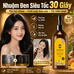 🔥Thuốc nhuộm tóc thực vật 30 giây lên màu| Kem nhuộm phủ tóc bạc thảo mộc dịu nhẹ| Nhuộm tóc nhanh che bạc không khô xơ