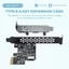 Thẻ mở rộng chữ A PCI-E 1X sang USB 3.2 GEN1 5Gbps Type-E, Giao diện Type-C phía trước cho máy tính để bàn (ASM1042A)