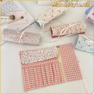 Nhà vệ sinh mỹ phẩm MONOSTYLE, Túi đựng cọ trang điểm hoa dung tích lớn, Túi đựng bút cầm tay