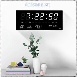 Đồng hồ treo tường điện tử ARTISANU, Đồng hồ LED kỹ thuật số ngày treo tường, Lịch điều khiển bằng giọng nói Đồng hồ để bàn hiển thị 12 / 24H cho phòng ngủ