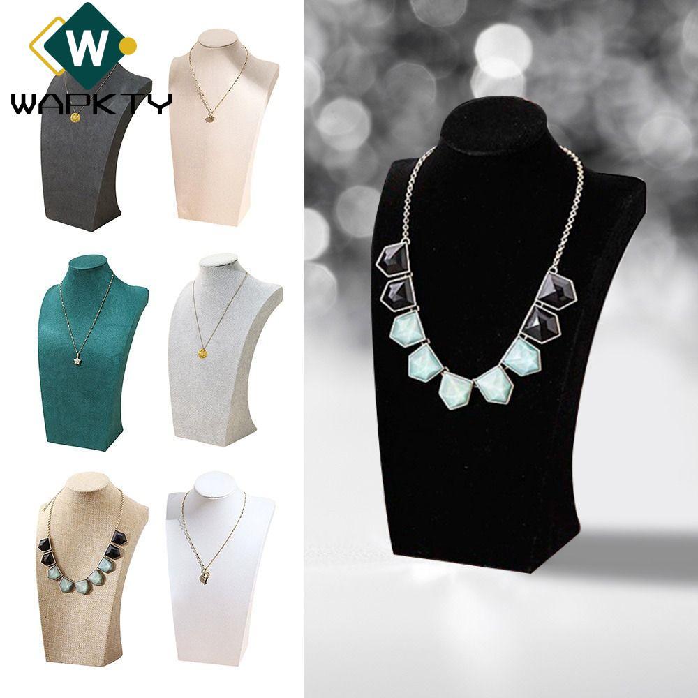 WAPKTY Giá Bộ Sưu Tập Trang Sức, Nhung Mannequin Bust Vòng Cổ Giá Đỡ Trưng Bày, Kệ Chân Dung Cửa Hàng Tủ Trưng Bày Vòng Cổ Bông Tai Nhẫn Mặt Dây Chuyền