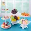 1 / 2 Chiếc Bánh Đứng Đĩa Cupcake Snas Đĩa Giỏ Trái Cây Sáng Tạo Ba Lớp ELWW