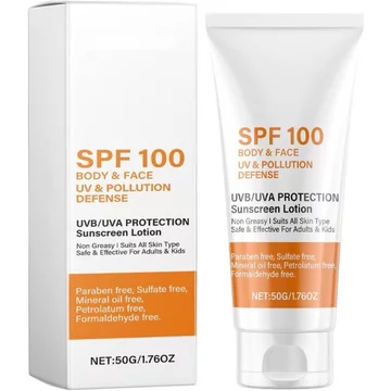 Kem chống nắng Spf 100, Kem chống nắng mặt, Kem dưỡng ẩm chống thấm nước với Sprf 100, Kem chống nắng bảo vệ UVB / UVA, Kem chống nắng Factor 100 Chống lão hóa Chống nhăn Ngăn ngừa cháy nắng & làm tan