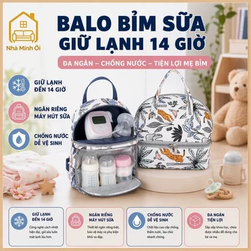 Balo Mẹ Bỉm Sữa Balo Bỉm Sữa Dung Tích Lớn Chống Nước Nhiều Ngăn Giữ Nhiệt Mẹ Và Bé Ra Ngoài Du Lịch