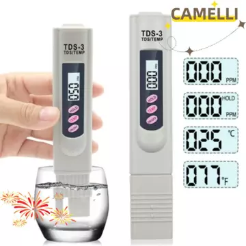 Bút thử nước CAMELLIK3, Màn hình LCD Máy kiểm tra chất lượng nước TDS loại bút cầm tay, Kiểm tra nhanh độ chính xác cao kỹ thuật số 0-9990ppm Phạm vi phân tích chất lượng nước cho nước uống
