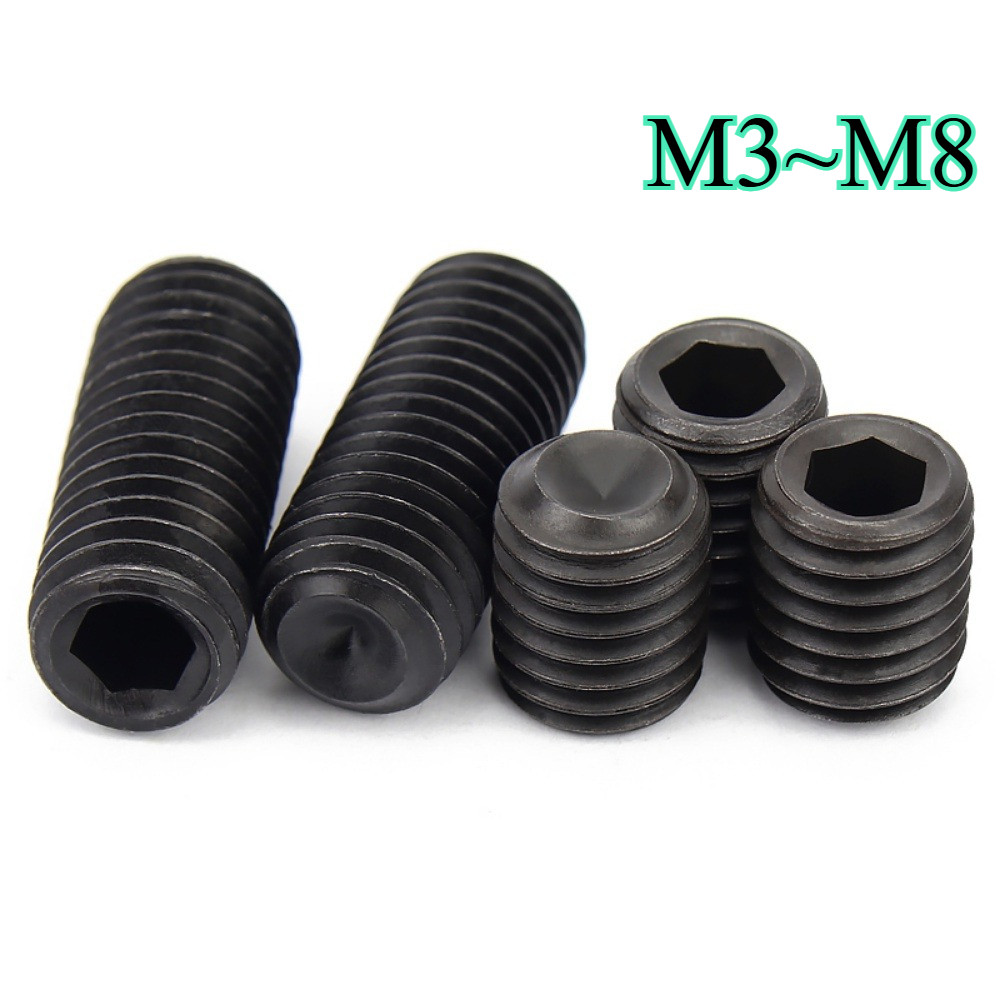 [XJK] M4 / M5 / M6 Vít ren nam màu đen 12.9 lớp Đầu lõm cố định vít không đầu Vít dừng | BigBuy360 - bigbuy360.vn