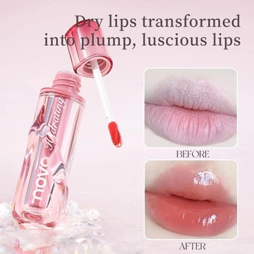 NOVO 9048 Lip Tint Lip Glaze, Son môi dạng lỏng bóng có tác dụng làm đầy đặn, Son dưỡng ẩm không dính lâu trôi, Màu sắc rực rỡ sáng bóng cho mọi tông màu da Trang điểm hàng ngày