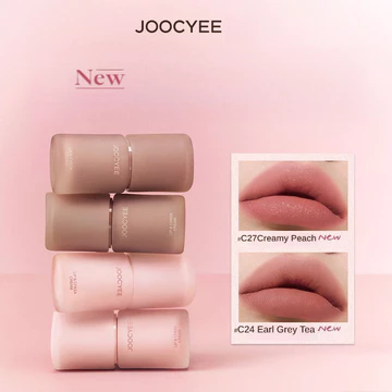 [Màu mới hè] Son kem lì & Má hồng Đa năng, Đào kem, Nâu trà hồng, Màu nudej Joocyee Lip&Cheek Makeup