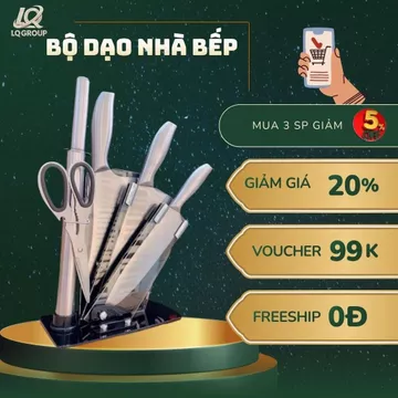 LQ- Bộ Dao Nhà Bếp Cao Cấp - Dao Nhật Bản 6 món kèm giá đựng dao - Dụng Cụ Nhà Bếp Cao Cấp