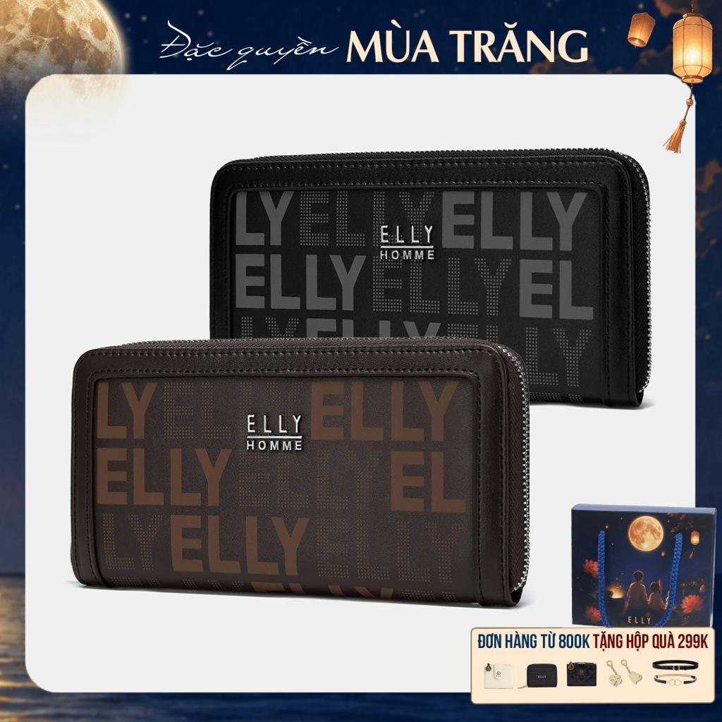 Ví nam da thật ELLY HOMME EVM28 ví cầm tay gấp ngang cao cấp thời trang nam