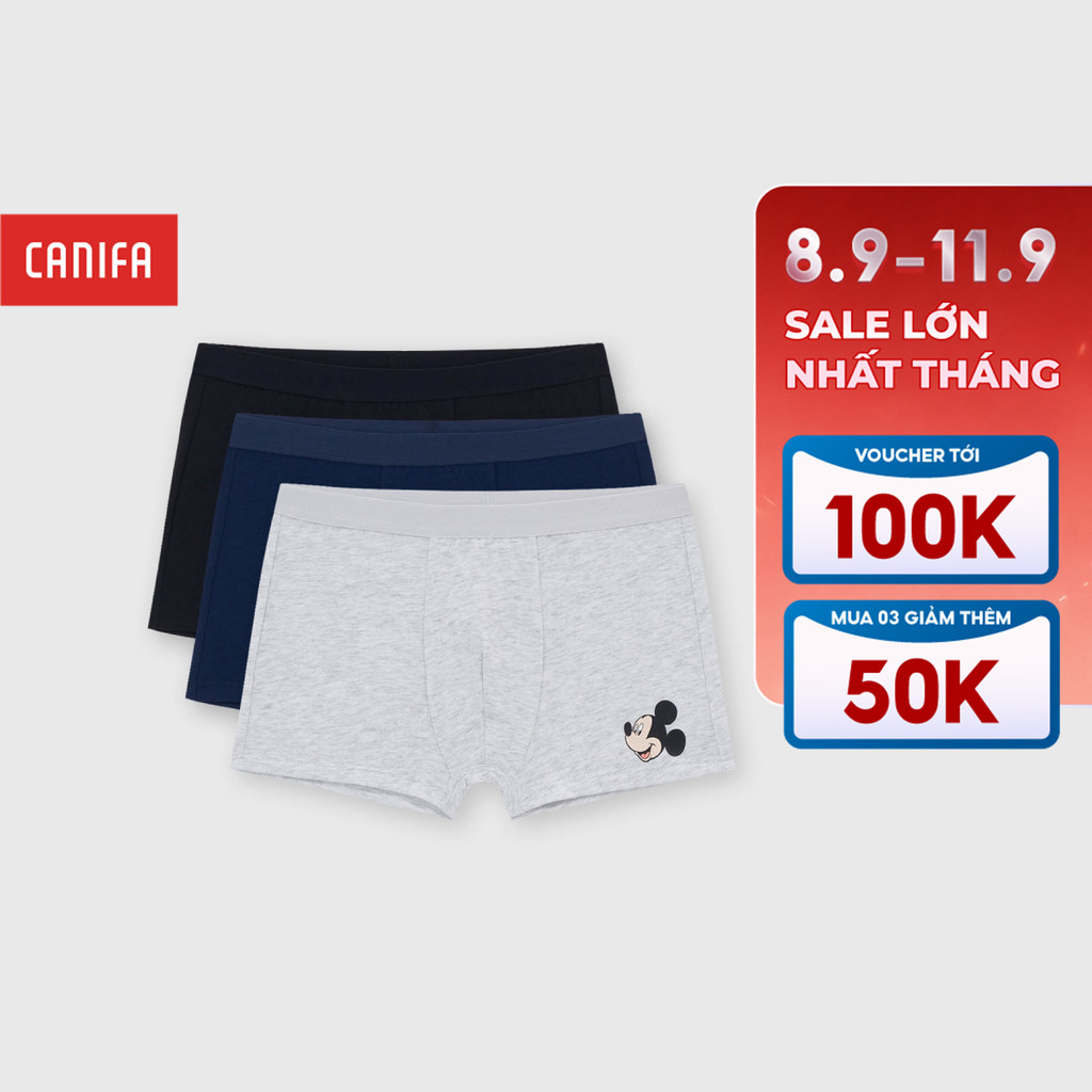Pack 3 quần sịp đùi bé trai CANIFA hình in Pixar | OEKO-TEX 2US26A002