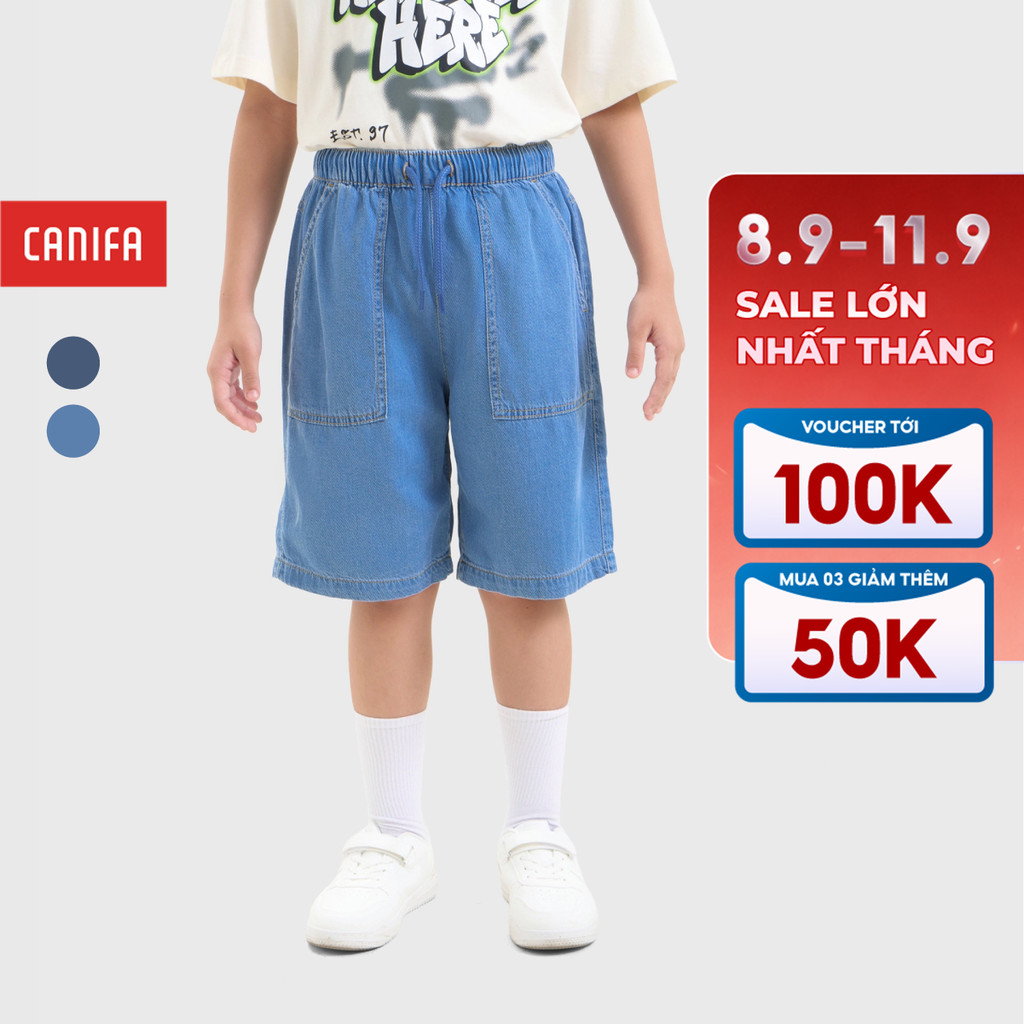 Quần short bé trai CANIFA ống rộng có túi chất liệu mềm mại 2BS26S004