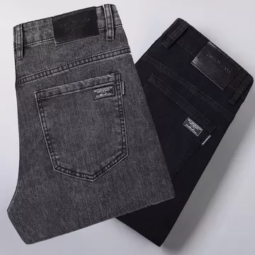 Mùa Thu Đông Nam Màu Xám Quần Jean Nam Thẳng Quần Nam Slim-fit Ôm Hơn Nhìn Phù Hợp Với Hợp Thời Trang Co Giãn Quần Nam Nam Xuân Thu Jeans 26.9.15
