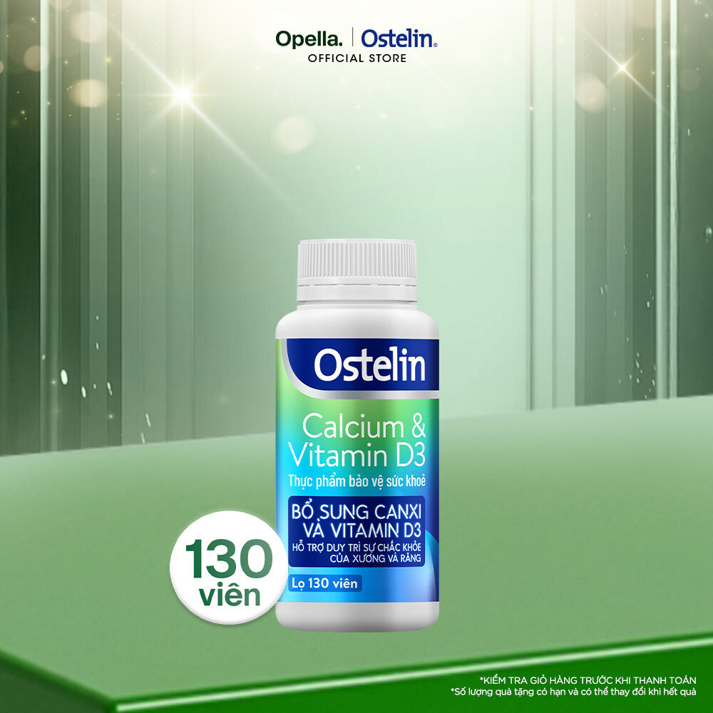 Ostelin Viên Uống Hỗ Trợ Bổ Sung Calcium & Vitamin D3 Duy Trì Chắc Khỏe Xương và Răng 130 viên