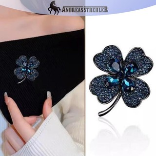 Onetimingfine Thời Trang Pha Lê Kim Cương Giả Bốn Lá Cỏ Ba Lá Trâm Cài Cho Nữ Quần Áo Áo Trang Sức Dự Tiệc Phụ Kiện Quà Tặng VN