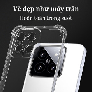 Ốp lưng trong 4 góc suốt túi khí chống sốc cho Xiaomi 13 14 15 T Pro Ultra Redmi Note 11 12 13 14 T Pro 5G POCO X5 5G