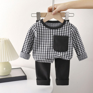 (6m-12Yrs) Bộ đồ ngủ trẻ em mùa thu - Bộ đồ ngủ kẻ sọc & sọc mới, Bộ quần lót giữ nhiệt cho bé trai và bé gái