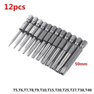 AIMVUKES Bộ Mũi Vít Hoa Thị Có Lỗ Dài Từ 50-75-100 Chân Lục Giác Thép s2 Nhiều Kích Thước