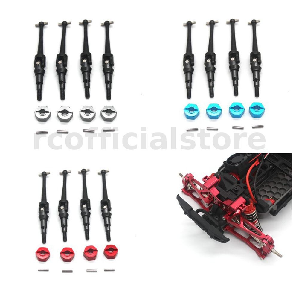 Repuestos De Metal Para Coche RC MJX 1/16 – Brazo Oscilante, Dirección, Tapa Rueda Y Asiento Trasero Para Modelos M163, 16208, 16209, 16210 Y H16V3 (Rojo)