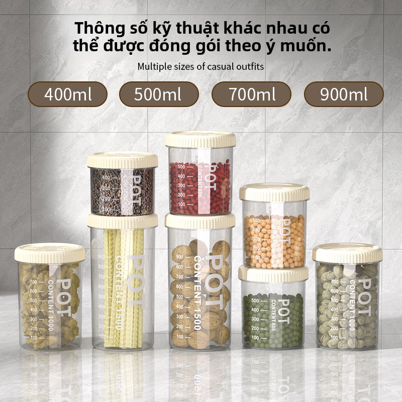 Dung Tích Lớn Thực Phẩm Khô Kín Bể Bảo Quản Chống Ẩm Tươi Giữ Nhà Bếp Bảo Quản Neat (Có Nhiều Kích Cỡ)