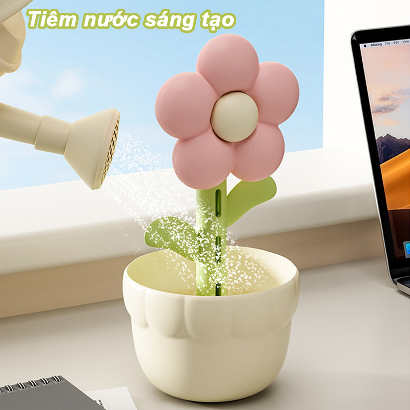 Máy Tạo Ẩm Hoa Để Bàn – Tăng Độ Ẩm Không Khí, Không Ồn, Có Đèn Ngủ Trang Trí Cho Phòng Ngủ, Bà Bầu Và Em Bé