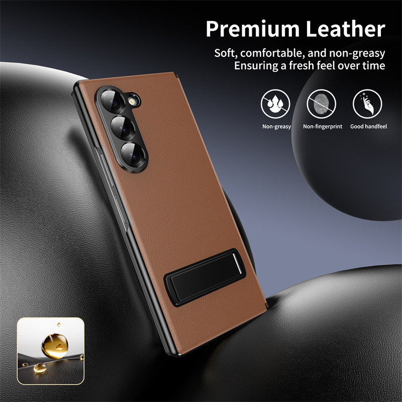 Ốp điện thoại bằng da lật One Piece sang trọng cho Samsung Galaxy Z Fold 7 6 5 4 3 360 Bảo vệ toàn diện Vỏ khung chống sốc