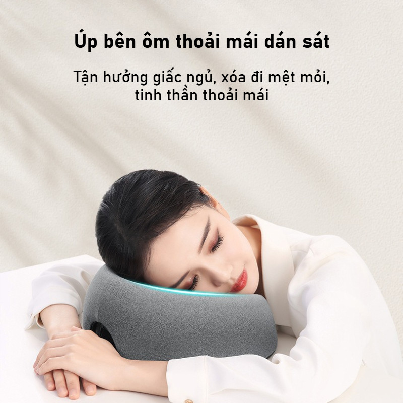 Gối úp mặt Memory Foam – Thiết kế công thái học, thoáng khí, massage mặt và cổ toàn diện