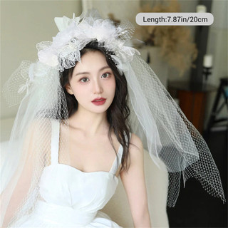 Khăn Lau Trắng Trang Trí Hoa Phong Cách Pháp Cho Cô Dâu Chụp Ảnh Đám Cưới