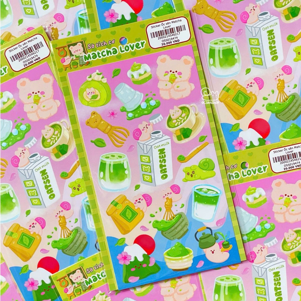 Sticker Ốc sên Matcha Lover