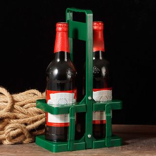 MEGOCE 1 Cái Giá Đựng Bia, 2 Lỗ Thanh Đồ Uống Hiển Thị Hộp Đựng Bia, Giá Đựng Đồ Uống Có Thể Tái Sử Dụng Bằng Nhựa Bền Có Thể Gập Lại