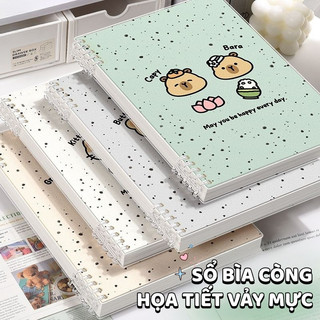 Sổ còng trong suốt A5 B5, dễ dàng nhìn thấy trang đầu tiên, ruột giấy kẻ ô vuông refill, 120 trang, sổ tay minimalism