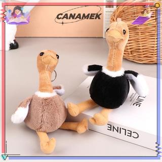 CANAMEK Dễ Thương Đà điểu Sang Trọng Hoạt Hình Mặt Dây Chuyền Mềm Nhồi Bông Búp Bê Móc Khóa Ba Lô Túi Xe Móc Khóa Nhẫn Trang Trí Trẻ Em Quà Tặng CSF