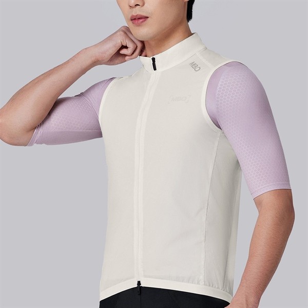 V121 - Áo Gió Ba Lỗ MBO Nam Cream White, Áo Khoác Đạp Xe, Áo Đạp Xe Thu Đông, Áo Khoác Giữ Nhiệt