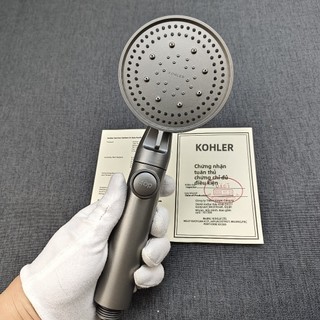 【 KOHLER 】Đầu vòi sen tăng áp 5 giai đoạn tiết kiệm nước mới, màu xám, đầu vòi sen cầm tay, dừng nước bằng một cú nhấp c