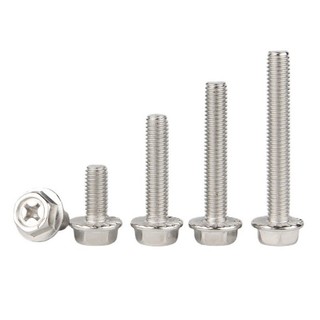 Ốc vít mặt bích chéo bằng thép không gỉ 304 bu lông lục giác bên ngoài chống trượt với vít họa tiết đệm (có răng) M3 / M4 / M5 / M6 / M8 【 JYD-ZZ-Z】