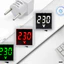 Diymore AC 220V 30MM Vuông EU Cắm LED Kỹ Thuật Số AC Vôn Kế Chỉ Báo Đường Dây Điện Áp Kiểm Tra Màn Hình 50 ~ 500V UTU