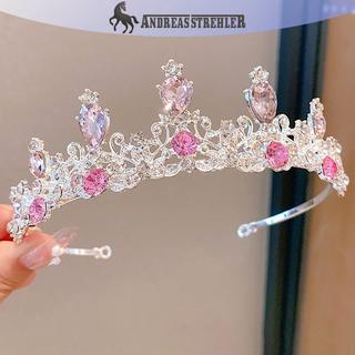 Onetimingfine 2023 Phụ Nữ Mới Bé Gái Màu Bạc Vương Miện Mũ Pha Lê Hàn Quốc Tiara Thời Trang Sinh Nhật Đầm Kim Cương Giả Vương Miện Phụ Kiện Tóc VN
