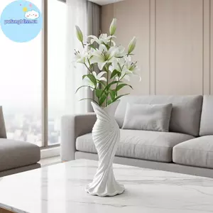 Pufangbliss 3D In Hình Váy Tối Giản Bình Hoa Mờ Thanh Lịch Hoa Tàu Cho Phòng Khách Bên Bàn Trang Trí Nhà VN