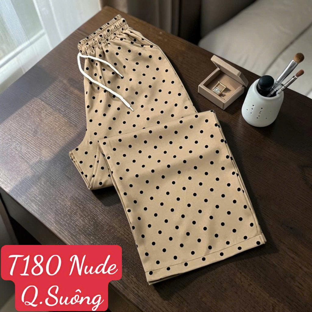 Quần Suông Nữ - Mã T80 - Chất vải Cotton Lạnh in hoạ tiết, Vải mềm, mịn