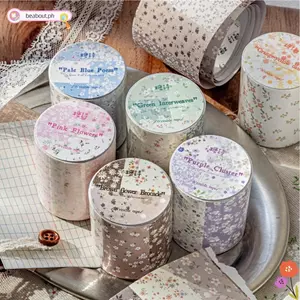 Băng keo dán mặt nạ BEABOUT, Dòng sưu tập hoa Nhãn dán trang trí DIY, Băng keo giấy dính 50mm * 2m màu