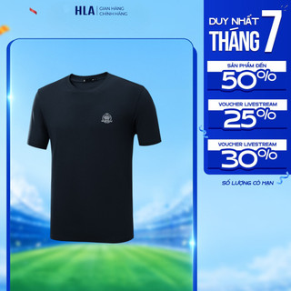 Áo Thun Nam Ngắn Tay HLA  Xanh Navy - Chất Liệu Thoáng Khí, Mềm Mịn, Thêu Logo Tinh Tế