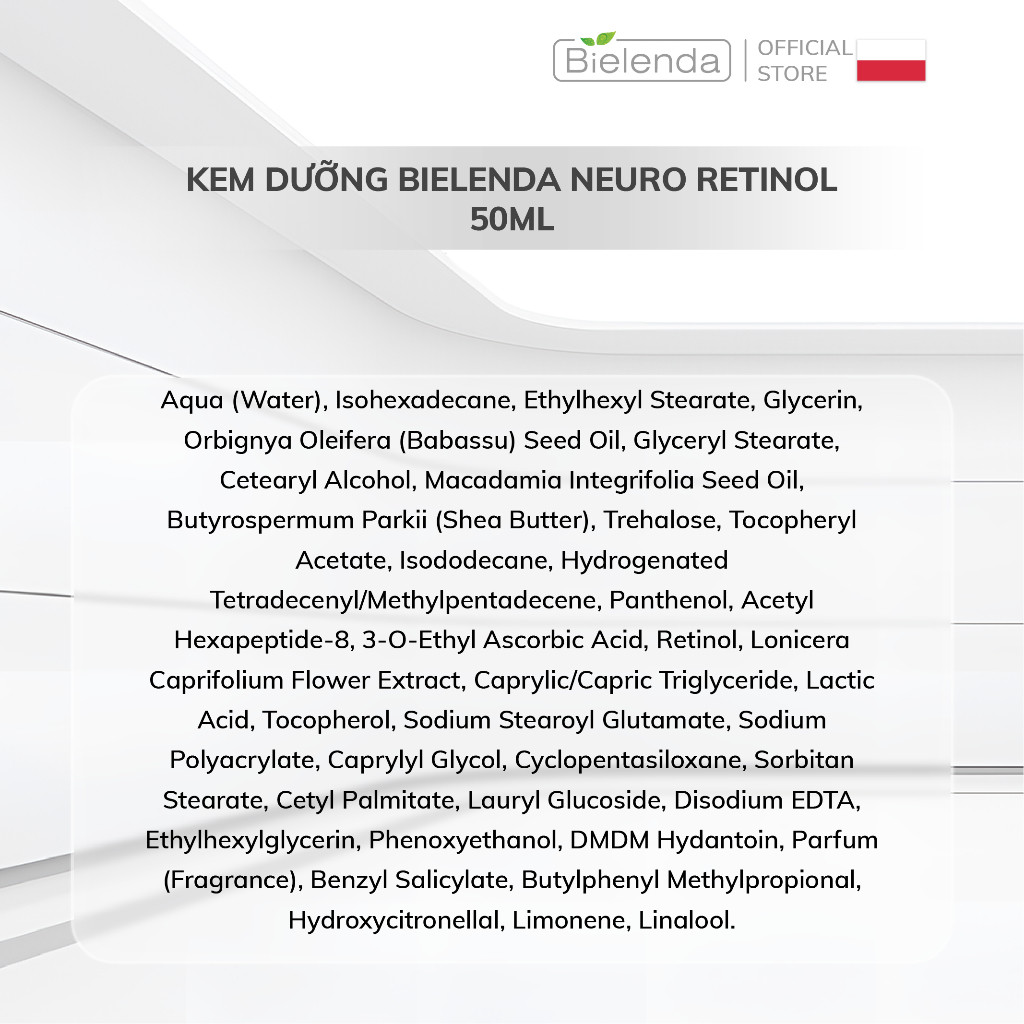 Kem dưỡng Bielenda Neuro Retinol trẻ hoá, nâng cơ, chống lão hoá 50ml