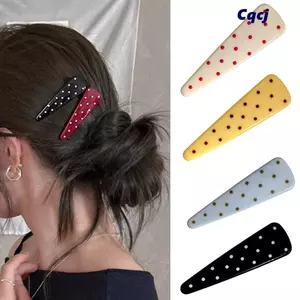 CQCJ 2 Kẹp Tóc Chấm Bi, Kẹp Tóc Mỏ Vịt Phong Cách Ngọt Ngào Chống Trơn Trượt, Kẹp Tóc Tươi Bên Nổ Cô Gái