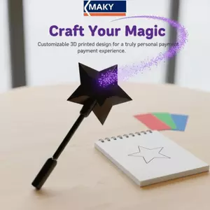 MAKY Thời Trang Sáng Tạo 3D In Cây Đũa Phép Tập Để Thanh Toán Di Động Ngôi Sao Dễ Thương Magic Giá Đỡ Ngộ nghĩnh Nhẹ Thẻ Tín Dụng Sử Dụng Hàng Ngày VN