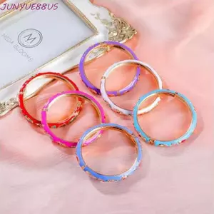 JUNYUE88US Vòng Tay Cloisonné Hoa Mẫu Đơn, Thiết Kế Cổ Điển, Phong Cách Hawaii, Quà Tặng Cho Nữ