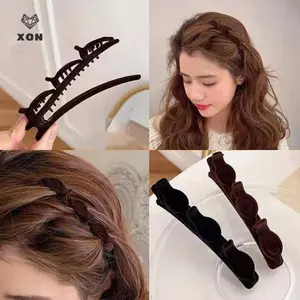 Floed Bangs Kẹp Tóc Mũ Giả Vuốt Tóc Barrettes Vintage Kẹp Tóc Hairgrip Bện Thời Trang Kẹp Tóc Phụ Kiện Tóc Mũ [Mina]