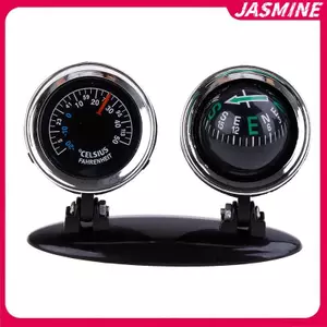 JASMINE Bóng Hướng Dẫn 2 Trong 1 Nhiệt Kế Đi Xe Ô Tô Đồ Trang Trí Xe Hướng Bảng Điều Khiển Bóng JASMINE