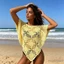MAPLEPOET-Nữ Sheer Đan Poncho Khăn Tay Hem Móc Cutout Flowy Shrug Áo Cho Đi Biển