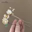 AqToCna 1 Chiếc Đảng Hình Chữ U Kẹp Tóc Phụ Kiện Tóc Thanh Lịch Retro Hoa Mộc Lan Hợp Kim Kẹp Tóc Hoàn Hảo Để Uốn Tóc Hoặc Thẳng Tóc AqToCna